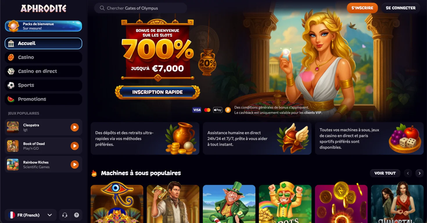 Aphrodite : casino etranger en ligne
