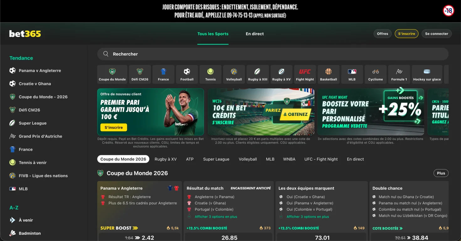 bet365 : meilleur nouveau casino en ligne France