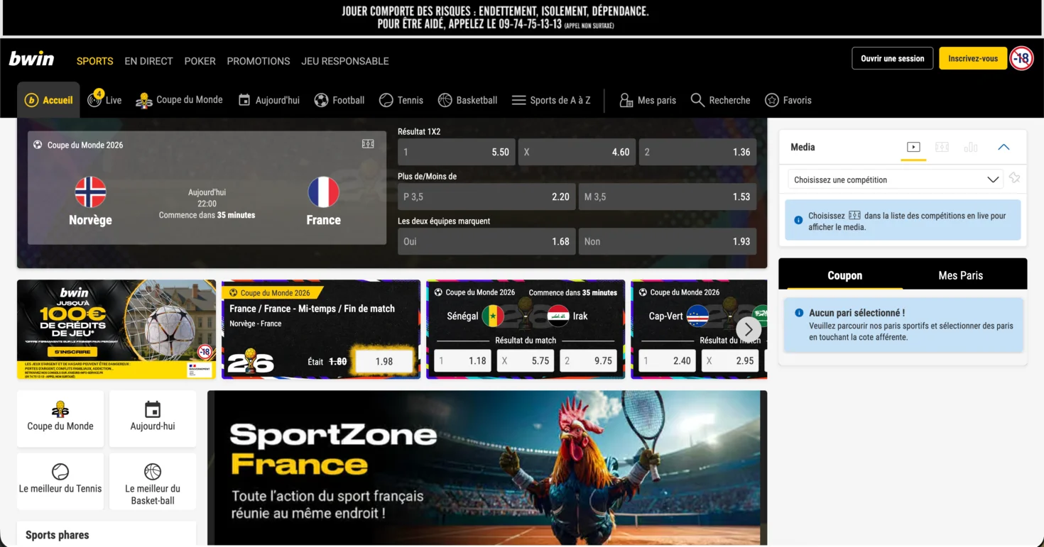 Bwin : meilleur site casino en ligne
