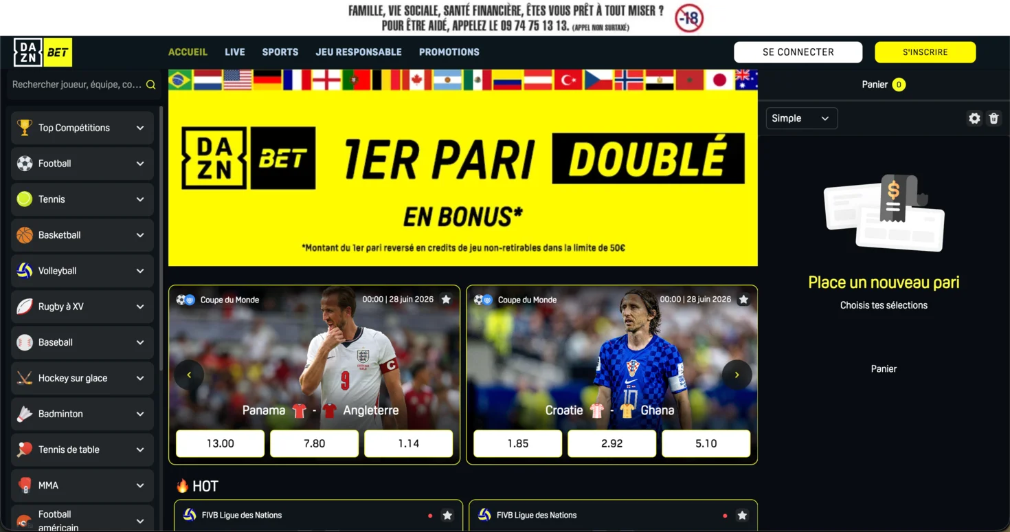 DAZN bet : nouveau casino en ligne fiable