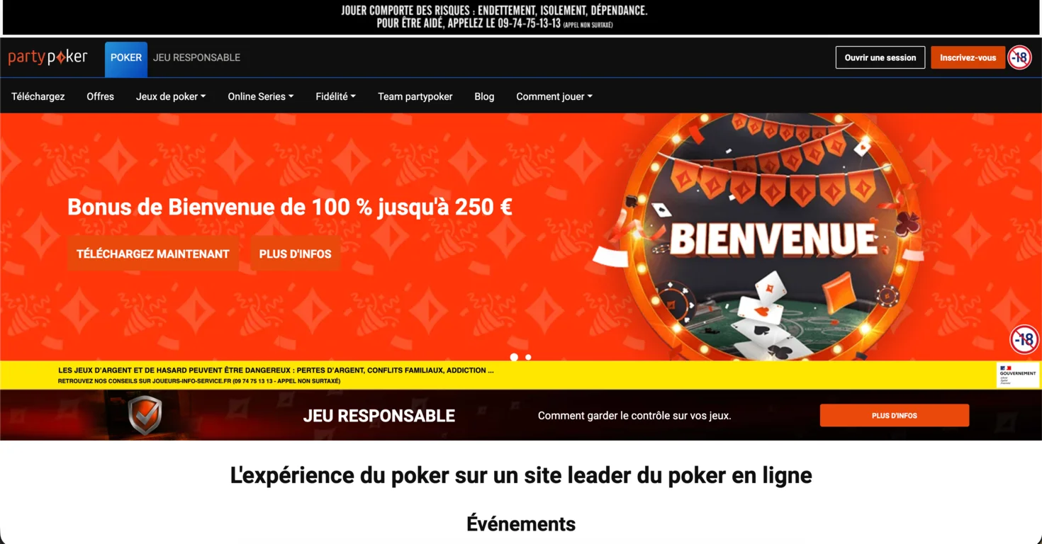 PartyPoker : top casino en ligne